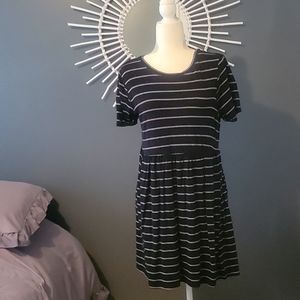 Cute little black-and-white striped dress